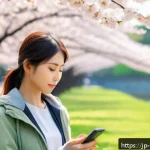 자기 돌봄의 필요성에 대한 심리학적 접근 - A serene Japanese urban park scene during early morning, featuring a young adult woman wearing comfo...