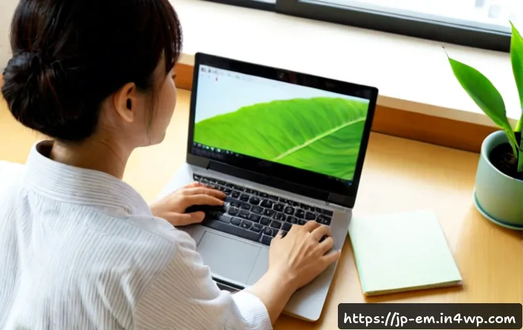 자기 돌봄을 위한 지원 그룹 찾기 - Photorealistic scene of a Japanese woman in her 40s sitting comfortably at a tidy home desk, warmly ...